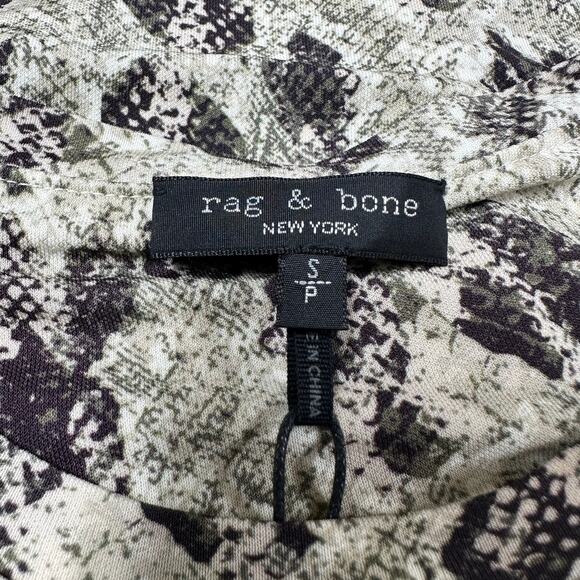 Rag & Bone NWT Poppy Draped Mini Dress Animal Print Size S Long Sleeve Snakeskin - Picture 5 of 12